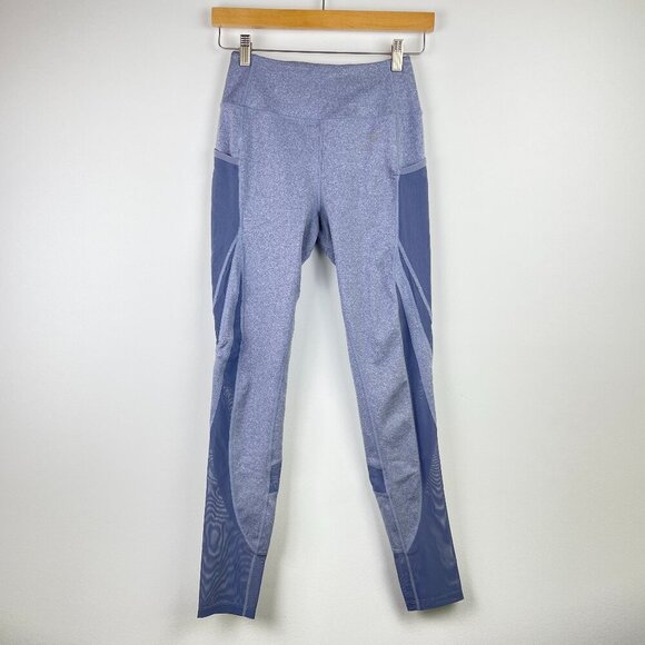 Gymshark Sleek Sculpture 2.0 Mesh Insert Leggings In Blue Steel Gray S - Picture 1 of 10